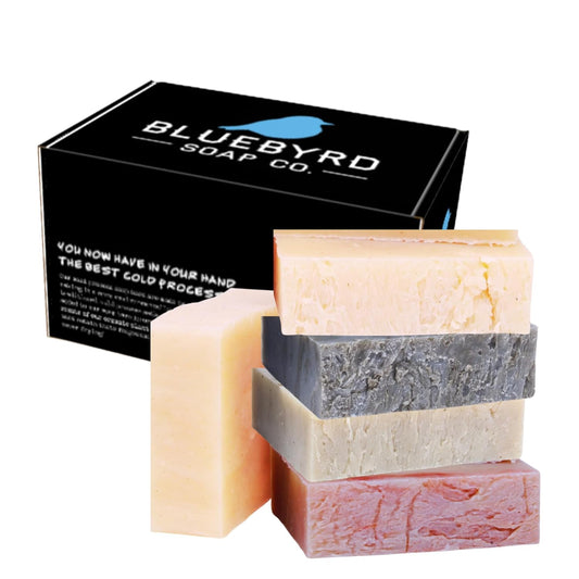 BLUBYRD Soap Co. Natural Solid Shampoo Bar 5 Pack – Set of Organic Shampoo Bars for Hair & Body Wash | Natural Conditioning, Eco Friendly, Zero Waste, Vegan- Cherry Almond (Shampoo)